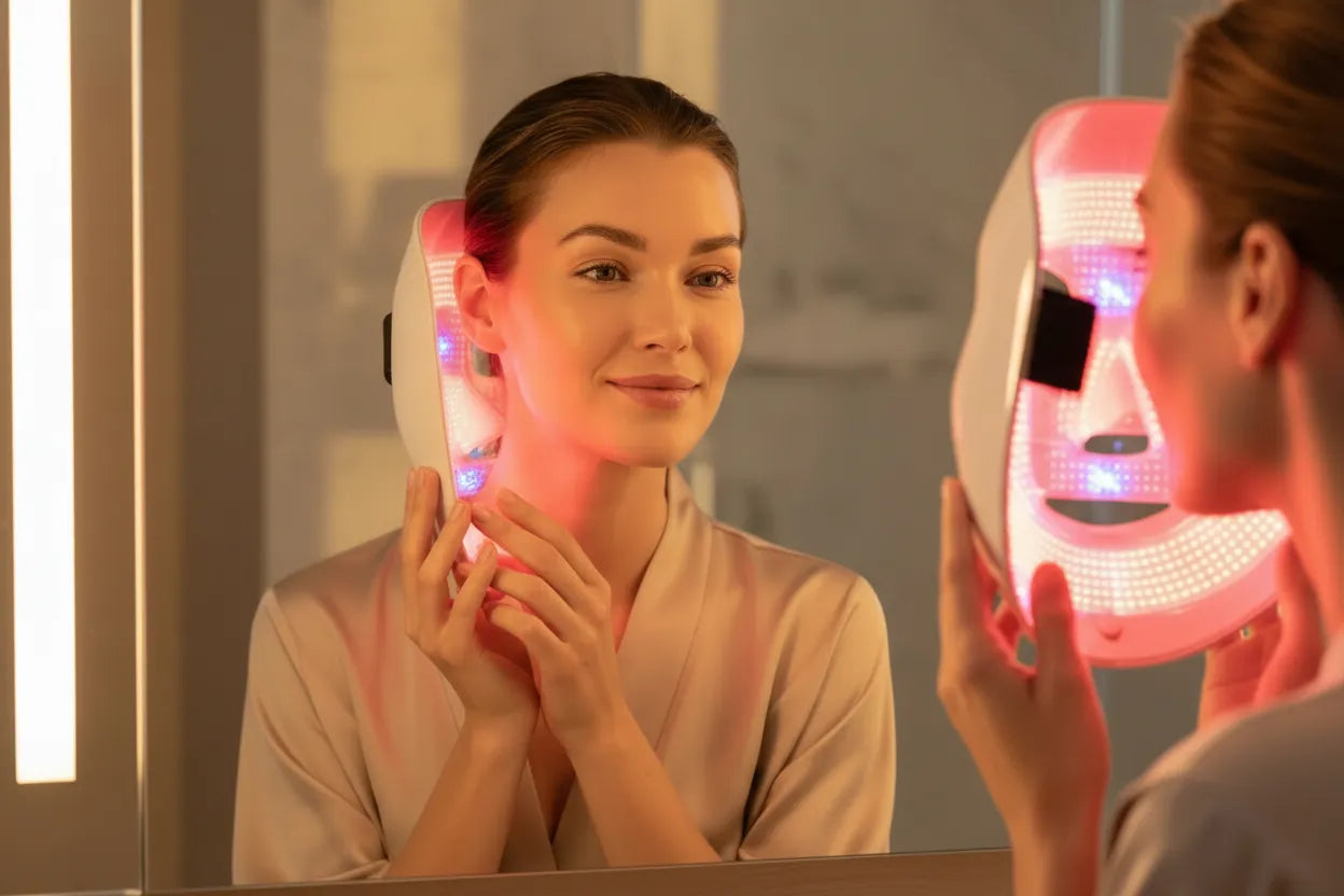 masque led visage anti age femme peau lumineuse soin visage domicile IceRelief