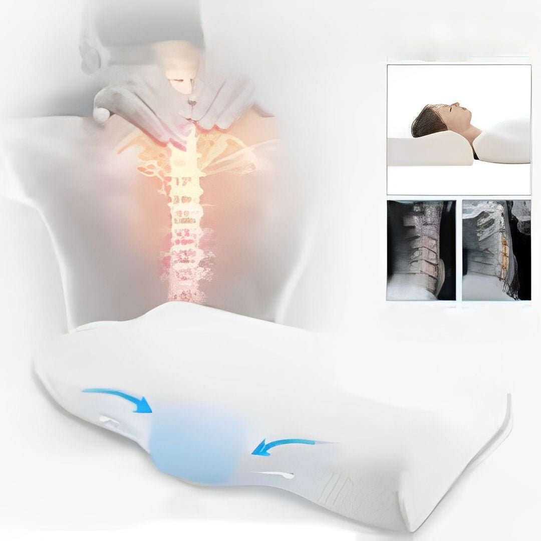 Oreiller Orthopédique Papillon IceRelief – Zoom sur forme papillon et mousse mémoire de forme