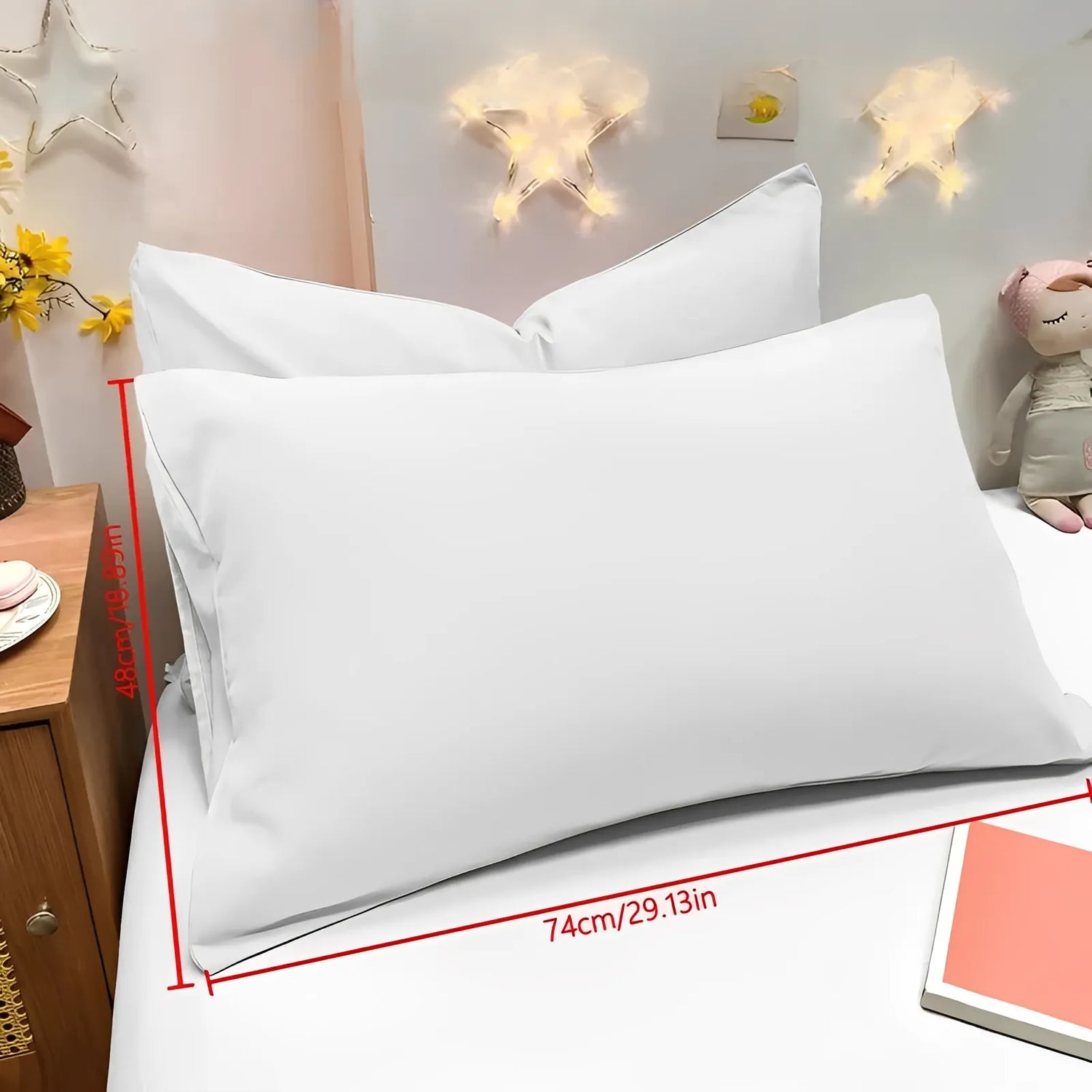 Taie d'oreiller premium douce 74x48 cm - tissu satiné luxueux avec poche scellée