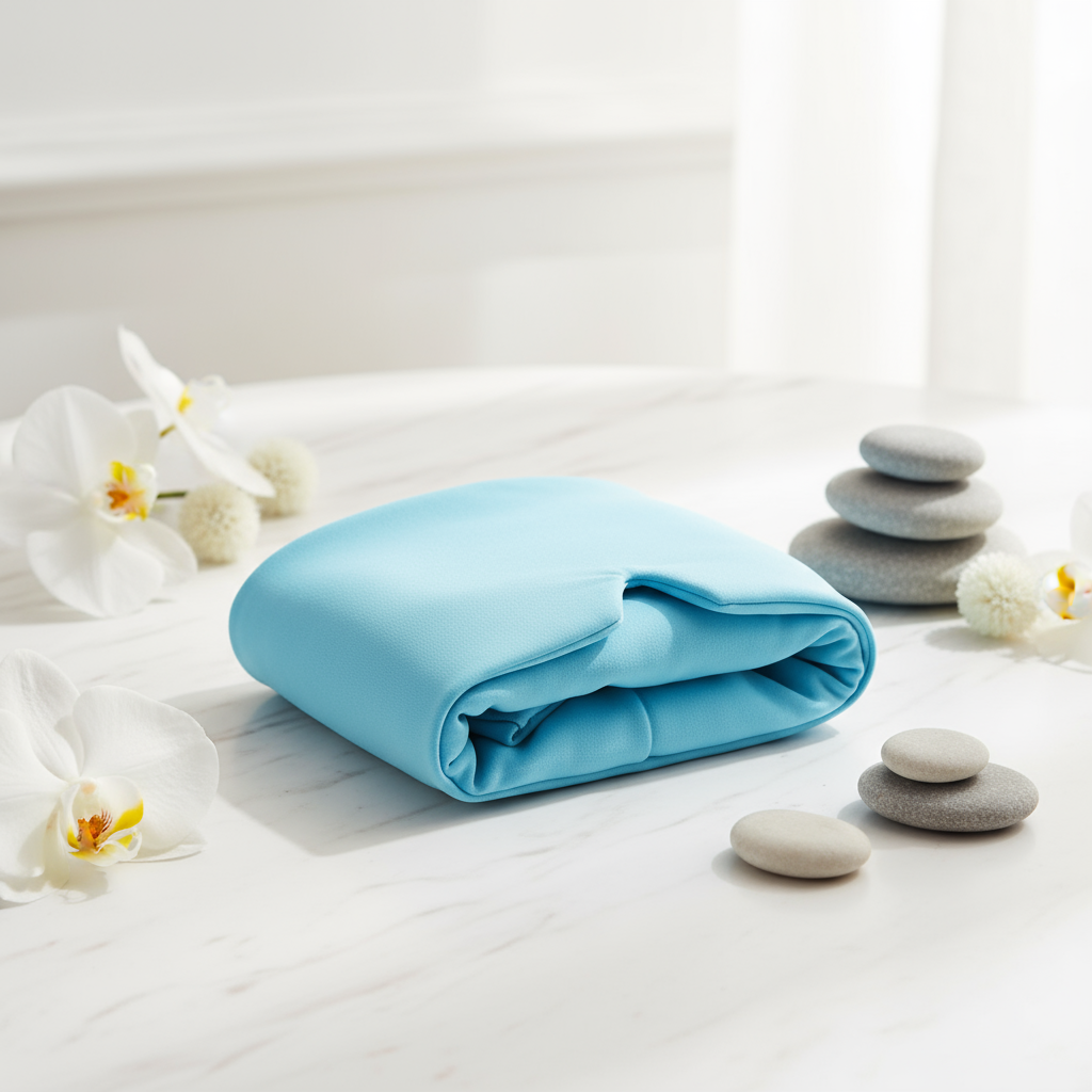 Bonnet anti-migraine gel froid bleu icerelief64 - thérapie froide maux de tête réutilisable
