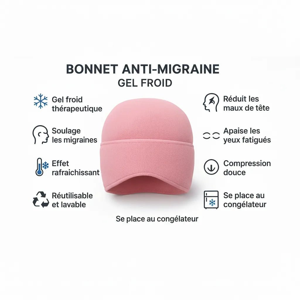 Utilisation facile du bonnet anti-migraine IceRelief sans sangles ni scratchs