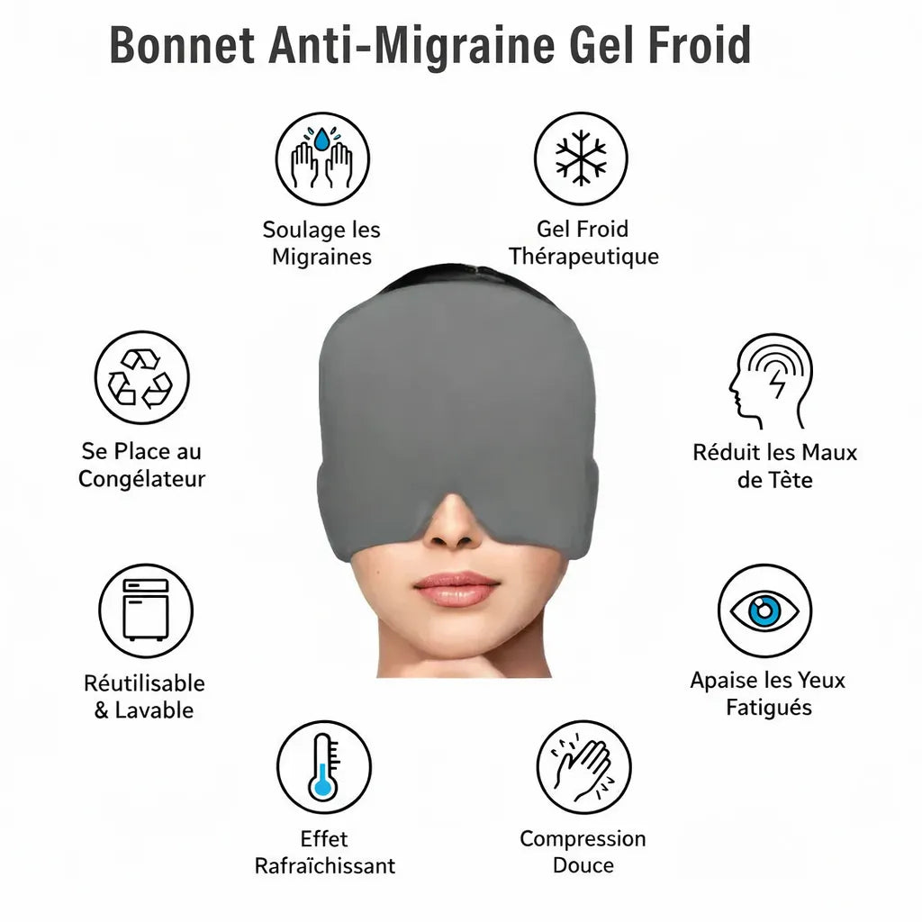 Structure interne en gel médical souple conservant le froid pour bonnet IceRelief