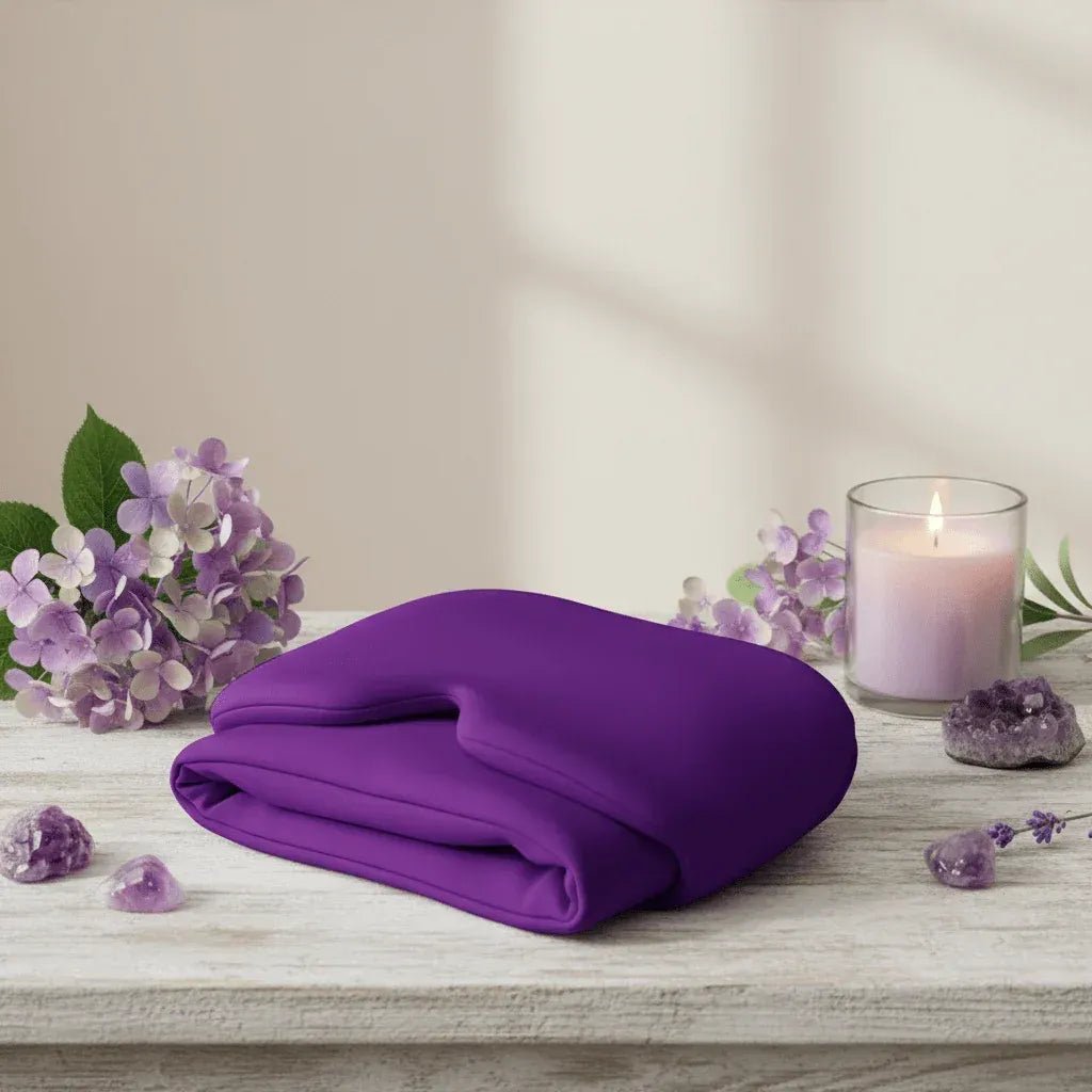 Bonnet cryothérapie violet IceRelief gel médical flexible conservant froid thérapie 360 degrés