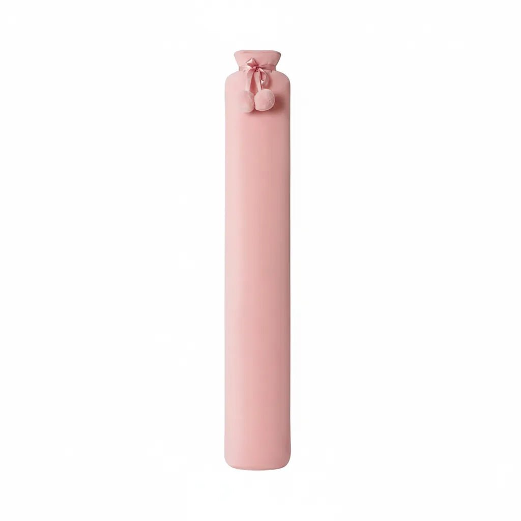 Bouillotte bien-être rose IceRelief avec pompons et nœud décoratif - Confort cycle féminin