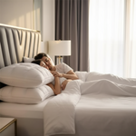 Oreiller hôtel 5 étoiles premium - couple dormant suite luxe confort optimal