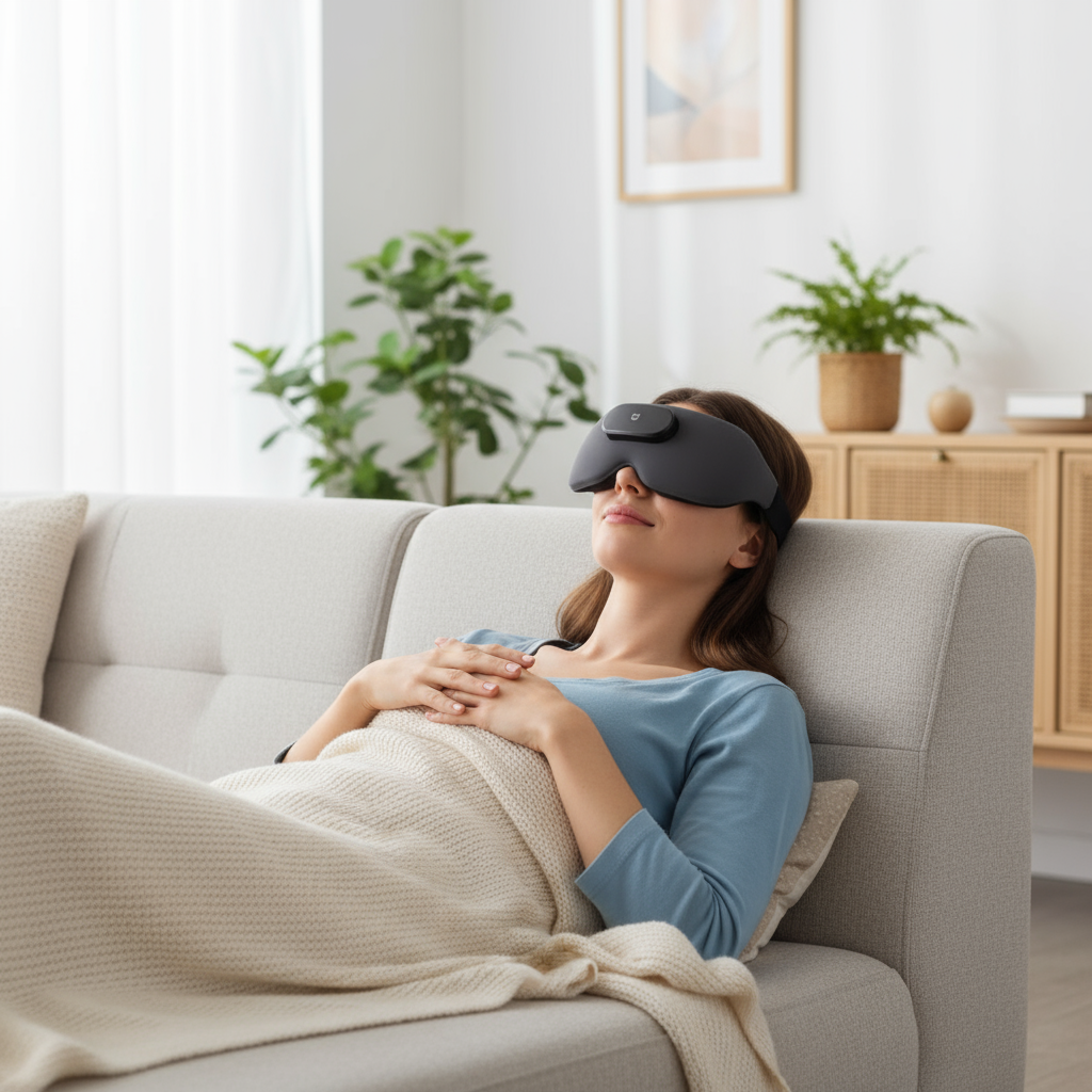 Masque intelligent yeux Xiaomi IceRelief utilisé pour détente et relaxation à domicile