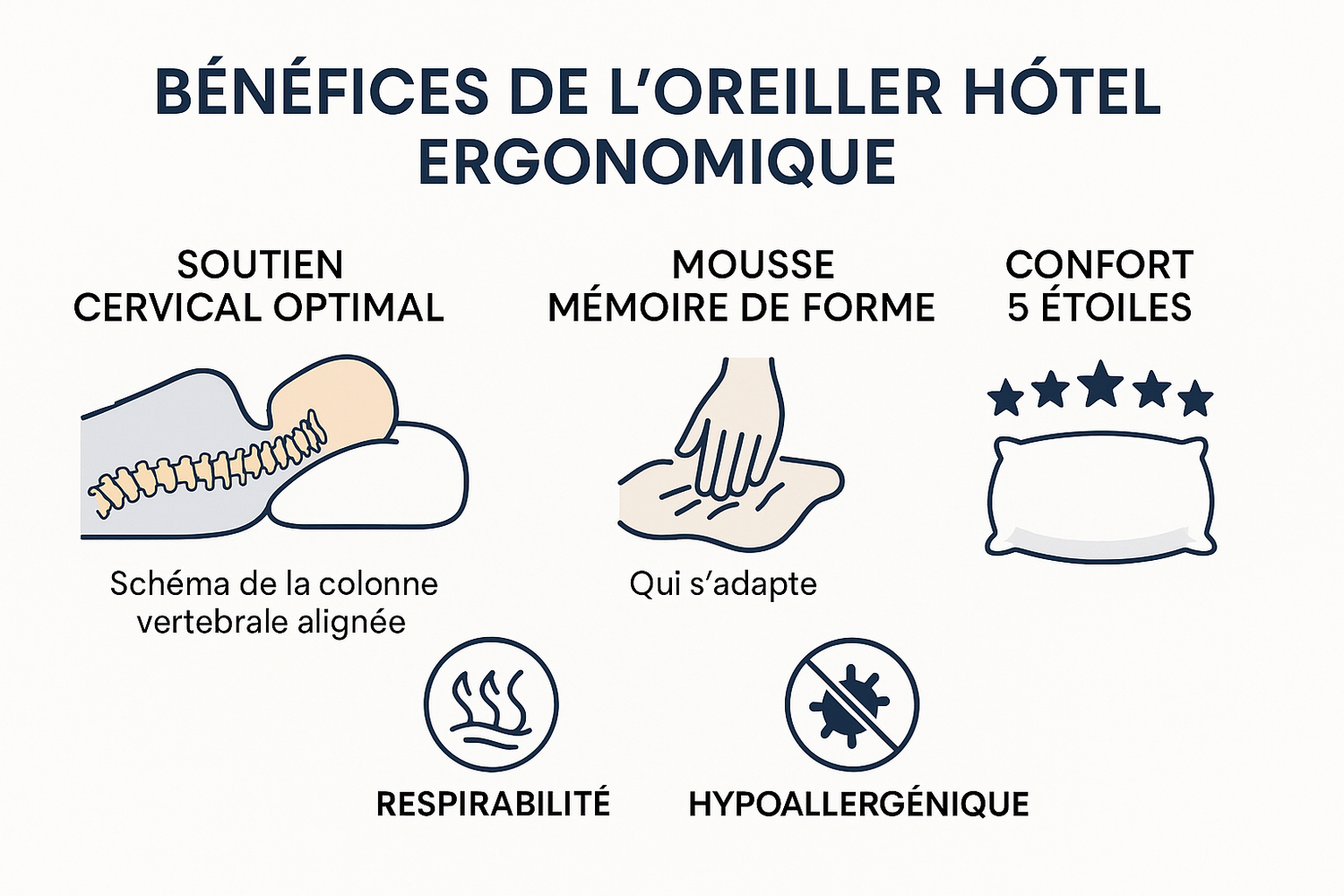 Bénéfices oreiller ergonomique hôtel
