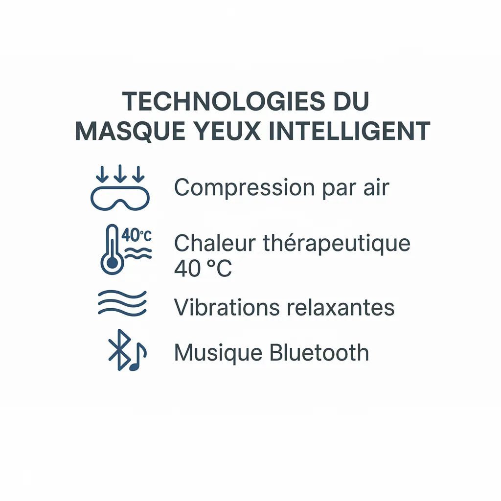 Masque occultant chauffant avec contrôle de température pour sommeil profond