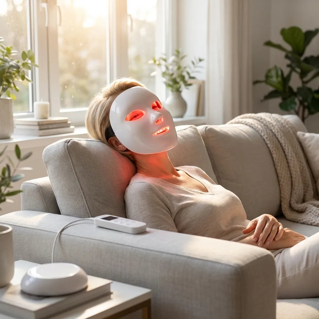 Masque LED visage 7 couleurs IceRelief luminothérapie anti-âgeimperfections
