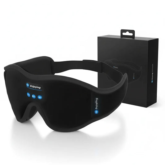 Masque de sommeil Bluetooth IceRelief 3D - sans pression sur les yeux, écouteurs intégrés, connecté, confort nuit optimal, noir