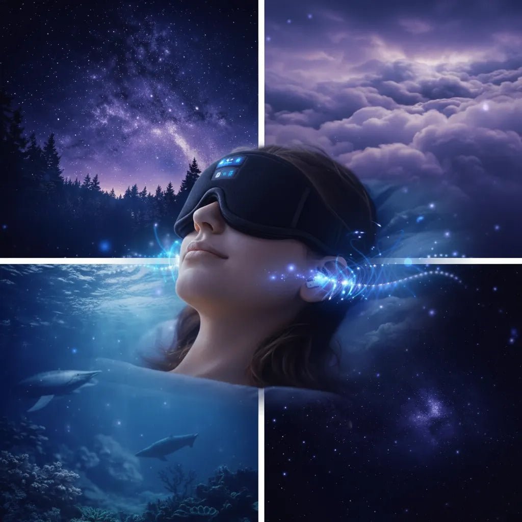 Masque de sommeil Bluetooth 3D IceRelief - Immersion totale dans un univers relaxant et apaisant