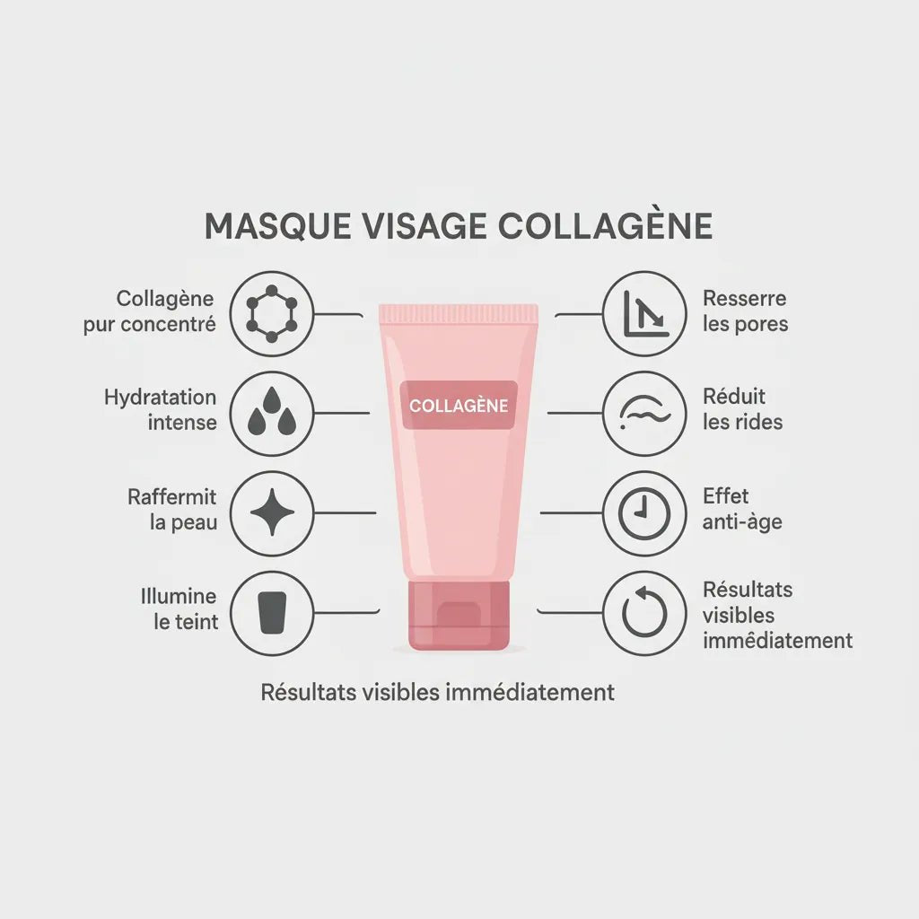 Bénéfices masque visage collagène - hydratation raffermissement éclat anti-rides IceRelief