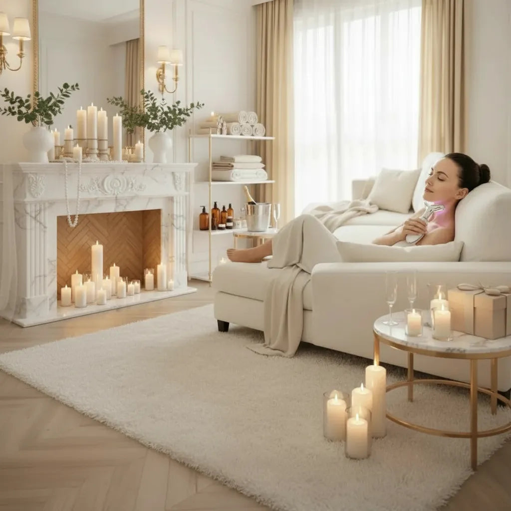 Masseur visage LED 7-en-1 IceRelief64 - Soin anti-âge raffermissant en ambiance spa