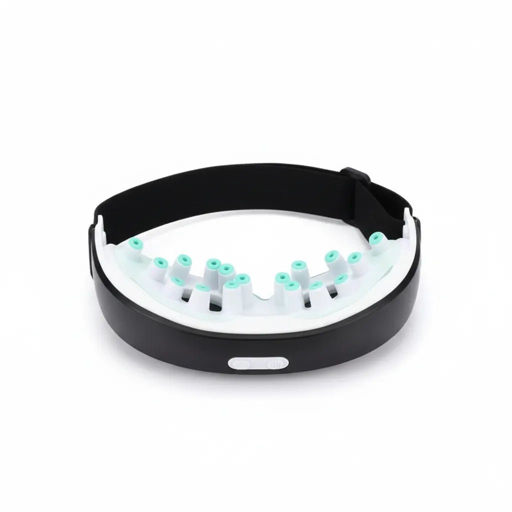 Masseur oculaire magnétique IceRelief - vue intérieure avec 22 points d'acupression en silicone
