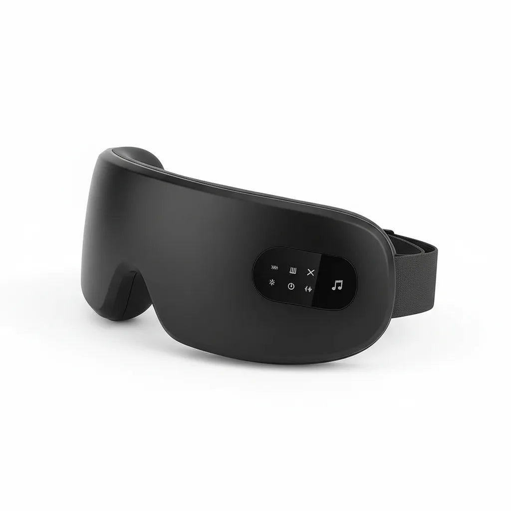 Masseur oculaire intelligent IceRelief noir - massage yeux Bluetooth compression air chaleur - anti-fatigue oculaire