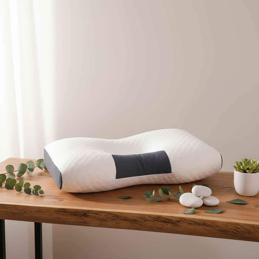 Oreiller cervical orthopédique IceRelief fibre de soja naturelle - ambiance zen et écologique