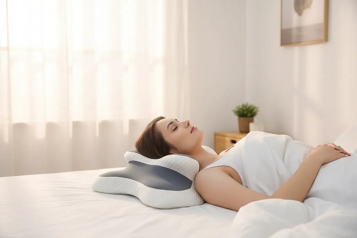 Oreiller Ergonomique Orthopédique IceRelief - Sommeil Réparateur Alignement Colonne Vertébrale Dos Côté