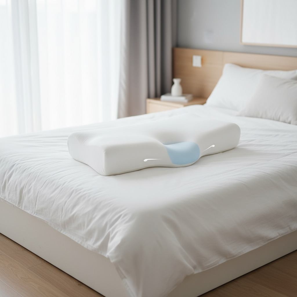 Oreiller cervical forme papillon icerlief64 - design ergonomique mémoire de forme