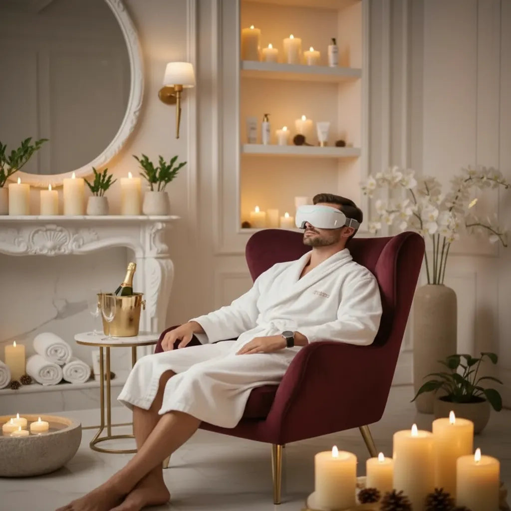 Masseur yeux magnétique IceRelief64 - Soin spa luxe pour soulagement migraines et fatigue