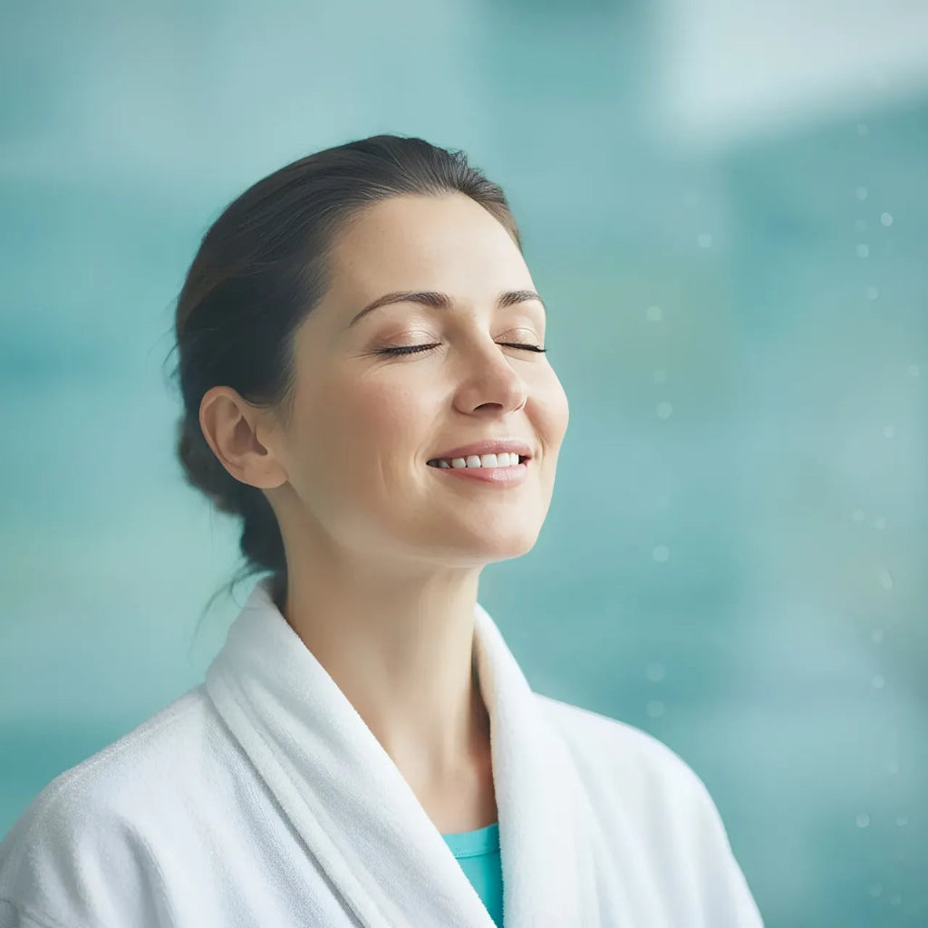 Cliente satisfaite masseur oculaire IceRelief - Témoignage routine beauté poches yeux disparues
