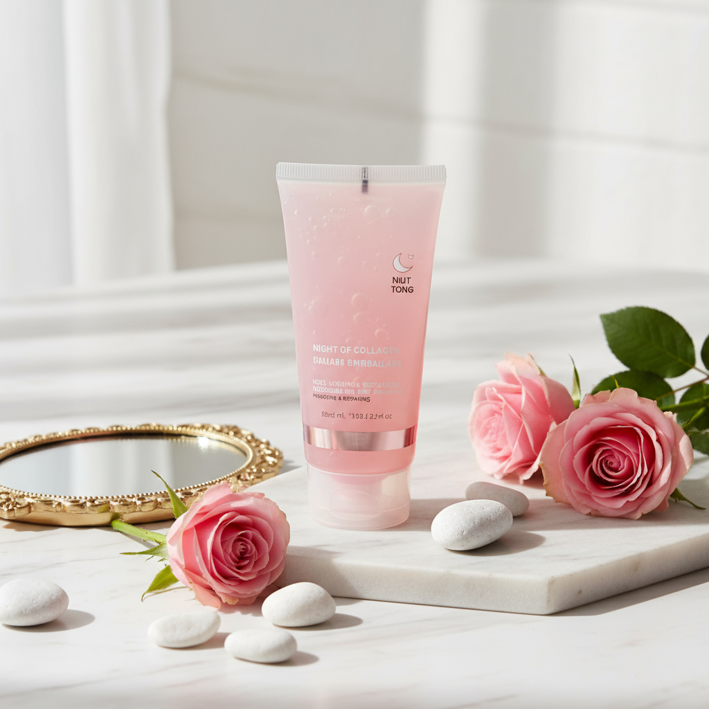 Masque visage collagène hydratant anti-âge - soin raffermissant illuminateur luxe
